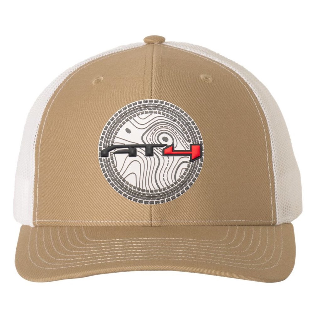 AT4 3D PVC Patch Hat- Khaki/ White